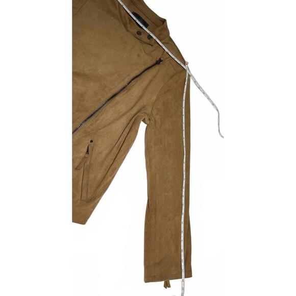 Adrienne Vittadini Brown Suede Moto Jacket for Women- Large - Picture 8 of 9